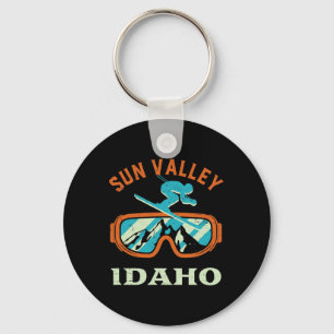 Sun Valley Idaho Vintage Retro Skiing And Snowboar Key Ring