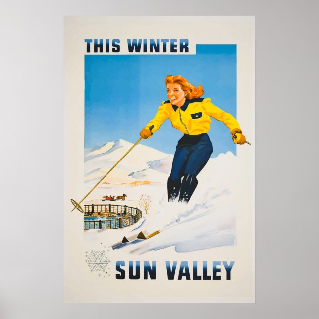 Sun Valley Idaho Vintage Travel Poster (Front)