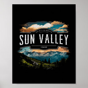 Sun Valley Mountains Idaho Hiking Outdoors Vintage Poster