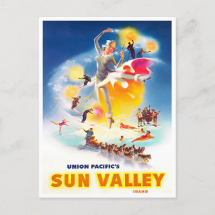Sun Valley vintage travel postcard