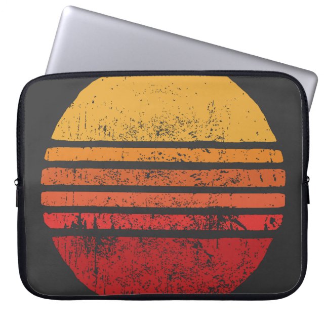 SUN Vintage Grunge Circle Illustrationsvintage, ci Laptop Sleeve (Front)