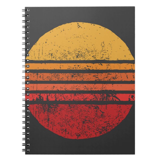 SUN Vintage Grunge Circle Illustrationsvintage, ci Notebook (Front)