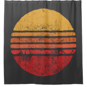 SUN Vintage Grunge Circle Illustrationsvintage, ci Shower Curtain