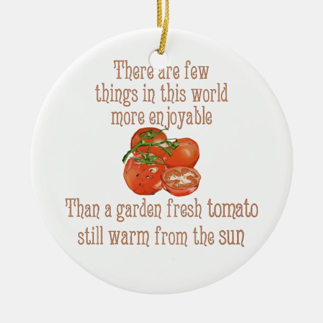 Sun Warmed Tomatoes Ceramic Tree Decoration (Front)