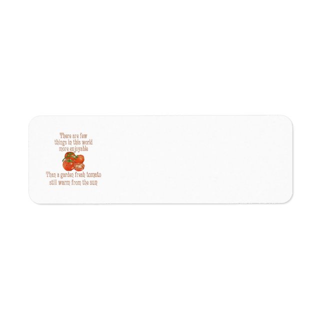 Sun Warmed Tomatoes Return Address Label (Front)