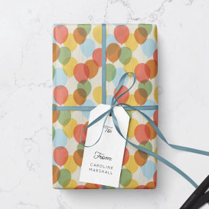 Sun-washed Coloured Party Balloons Pattern Wrapping Paper