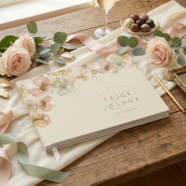Sun-Washed Garden Floral Wedding ID1283 Guest Book (Creator Uploaded)