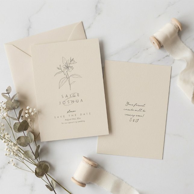 Sun-Washed Garden Wedding Ivory ID1283 Save The Date (Creator Uploaded)