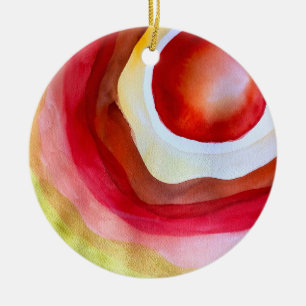 Sun watercolor sunset art ceramic ornament