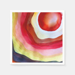 Sun watercolor sunset art napkin