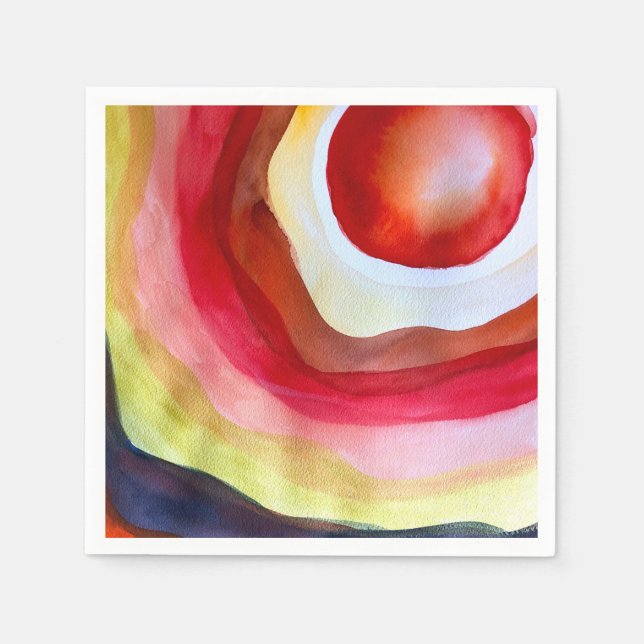 Sun watercolor sunset art napkin (Front)