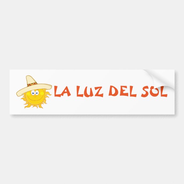 Sun Wearing Sombrero Bumper Sticker (Front)