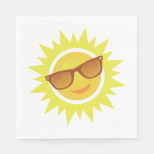 Sun Wearing Sunglasses Napkin