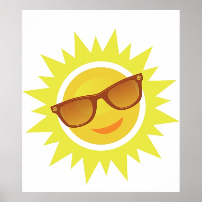 Sun Wearing Sunglasses Poster (Front)