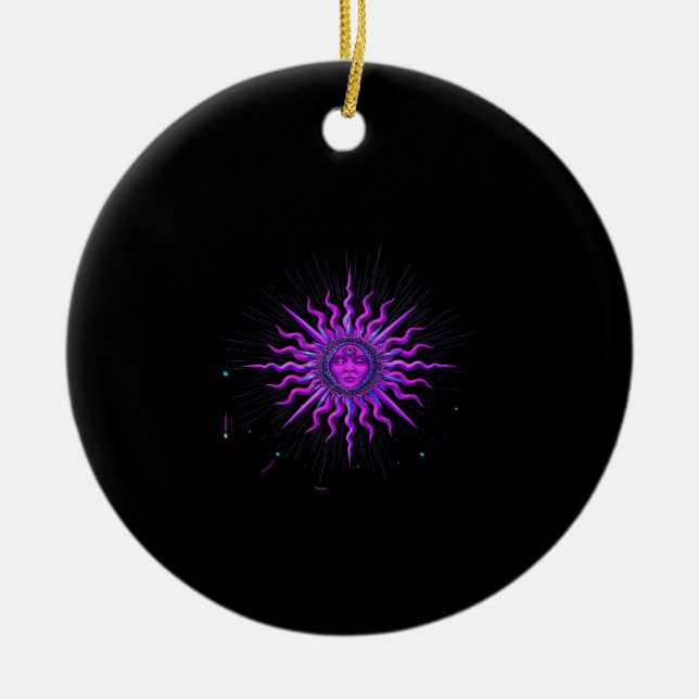Sun - Whimsigoth Graphic Ceramic Ornament (Front)