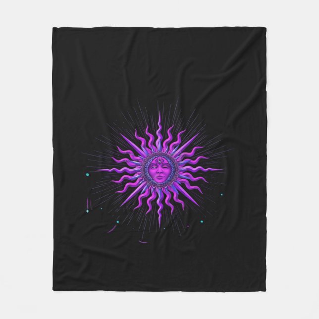 Sun - Whimsigoth Graphic Fleece Blanket (Front)