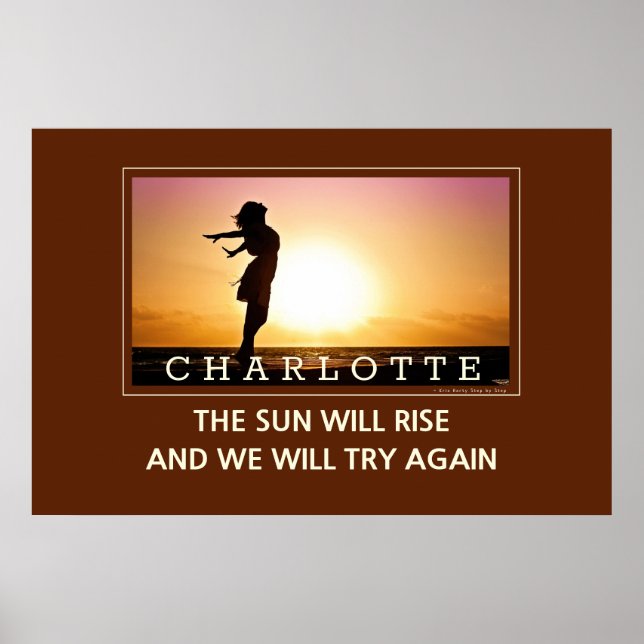 Sun Will Rise We Will Try Again Quote Wall Art (Front)