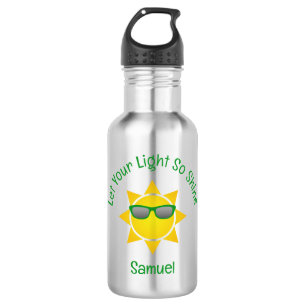 Sun with Green Shades Slogan and Name 532 Ml Water Bottle