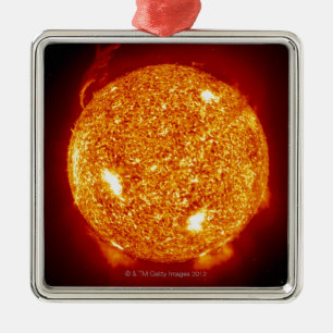 Sun with solar flares metal ornament