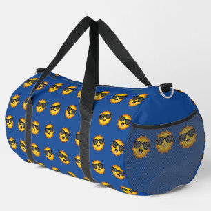 Sun with Sunglasses Happy Emoji Faces Pattern Duffle Bag