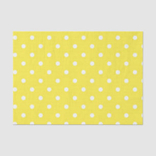 Sun Yellow and White Polka Dots Tissue Paper