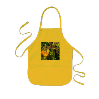 Sun yellow apron with iris garden theme