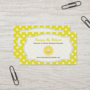 Sun & Yellow Polka Dot Business Card