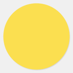 Sun Yellow Solid Colour   Classic Elegant Classic Round Sticker