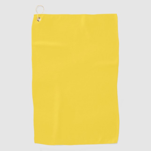 Sun Yellow Solid Colour | Classic Elegant Golf Towel (Front)