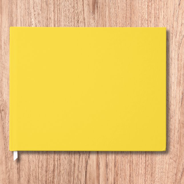 Sun Yellow Solid Colour | Classic Elegant Guest Book (Creator Uploaded)