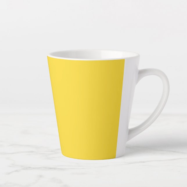 Sun Yellow Solid Colour | Classic Elegant Latte Mug (Right)