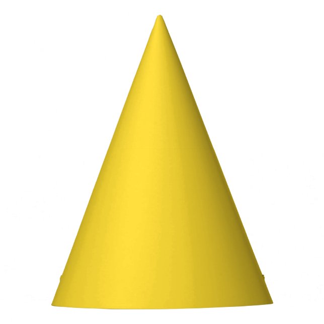 Sun Yellow Solid Colour | Classic Elegant Party Hat (Front)