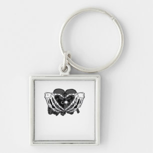 Sunand~1 - Skeleton Heart Hands  Key Ring