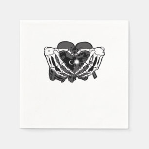 Sunand~1 - Skeleton Heart Hands  Napkin