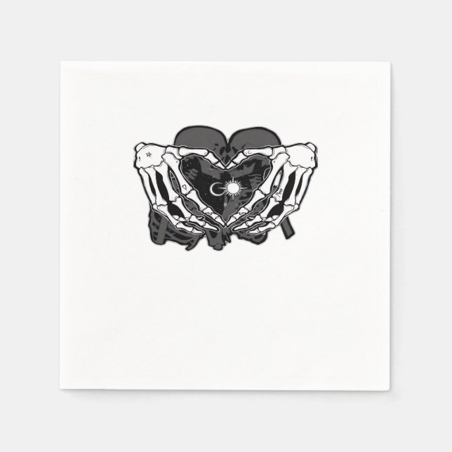 Sunand~1 - Skeleton Heart Hands  Napkin (Front)
