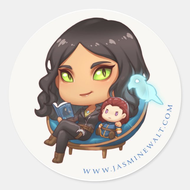 Sunaya Reading Chair Chibi Sticker (Front)