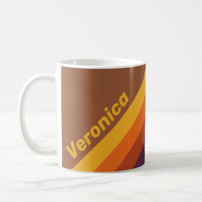 Sunbaked Clay Stripes with Name Coffee Mug (Left)