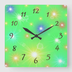 sunbathe many cheerful digital party clook square wall clock