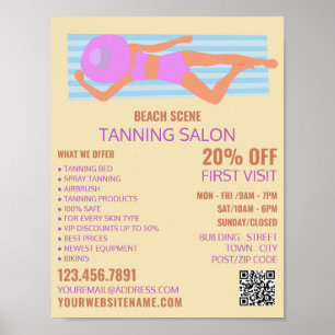 Sunbather, Tanning Salon Advertising Poster