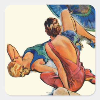 Sunbathers Square Sticker
