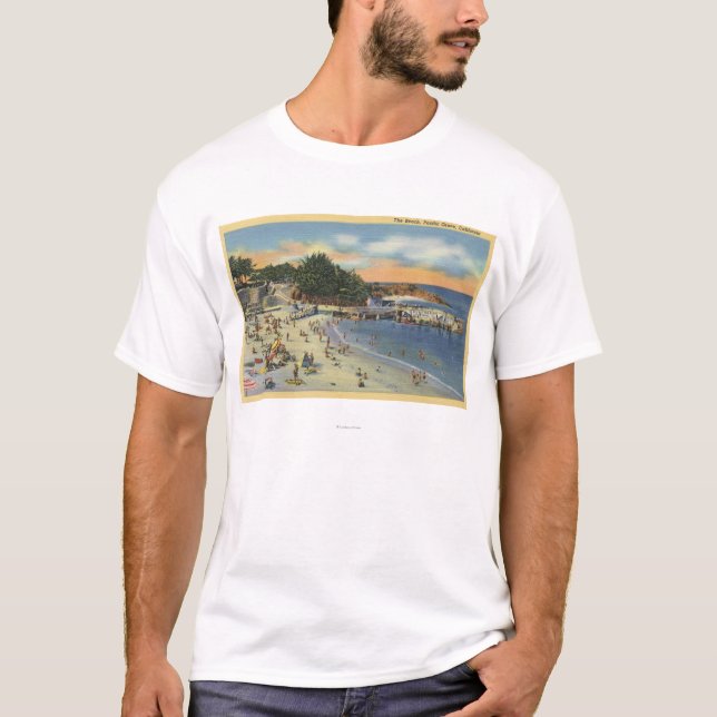 Sunbathers & Swimmers at the Beach T-Shirt (Front)