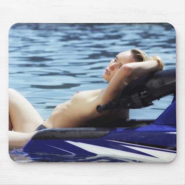 Sunbathing girl mouse pad (Front)