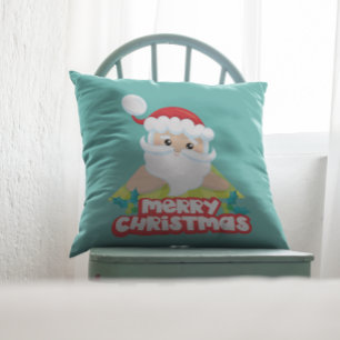Sunbathing Santa Christmas Cushion