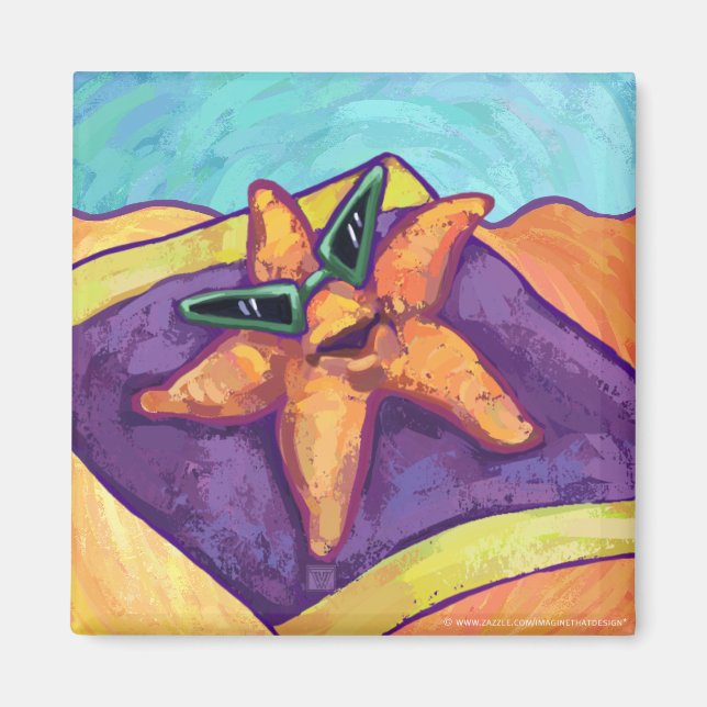 Sunbathing Starfish Magnet (Front)