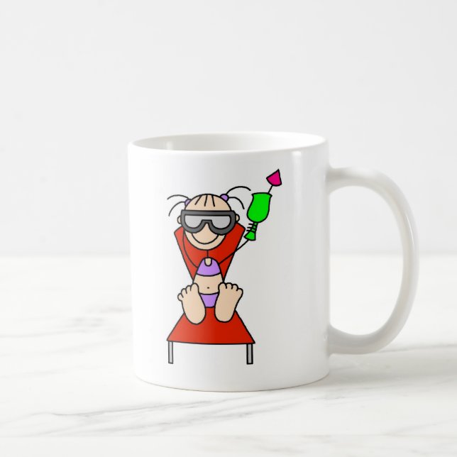 Sunbathing Stick Figure Mug (Right)