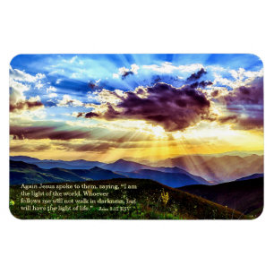 Sunbeam Mountains Scripture Flexible Photo Magnet