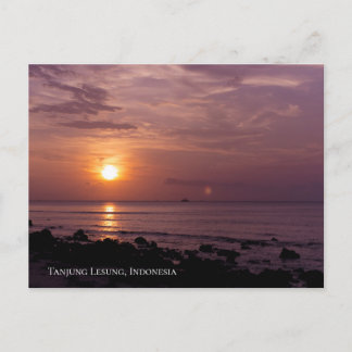 Sunbeam Sunset Sky Beach Twilight Travel Silhoutte Postcard