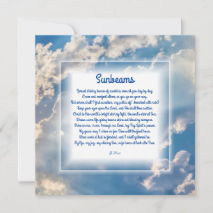 "Sunbeams" Christian Poem Note Card