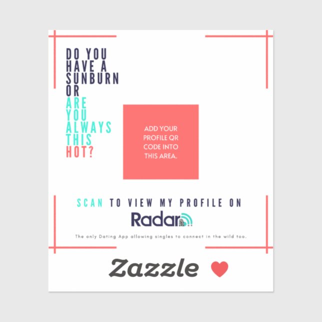 "Sunburn" - Vinyl QR Cards (Sheet)