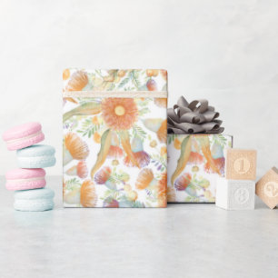 Sunburnt Wattle and Eucalyptus Blooms Wrapping Paper